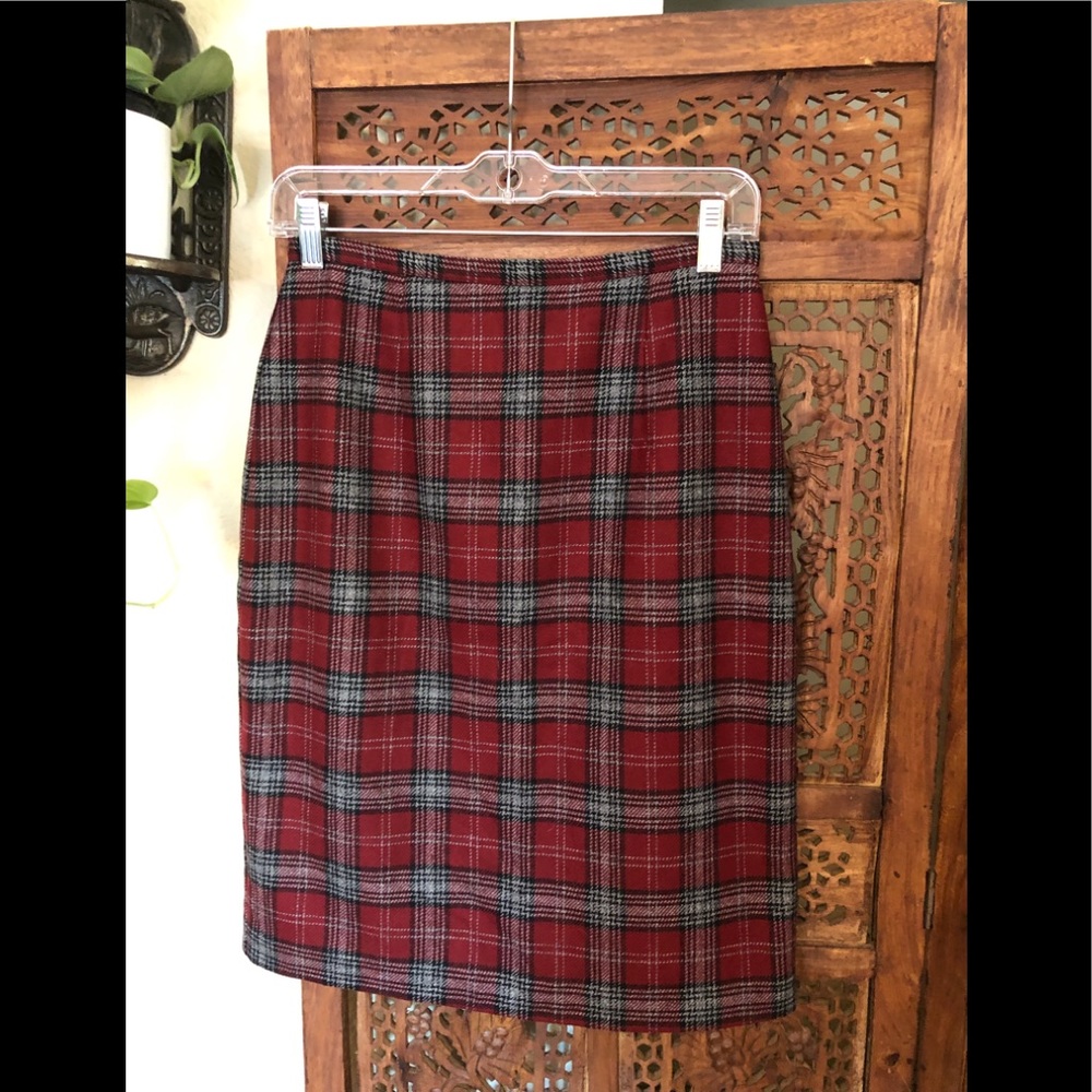 Plaid Pencil Skirt